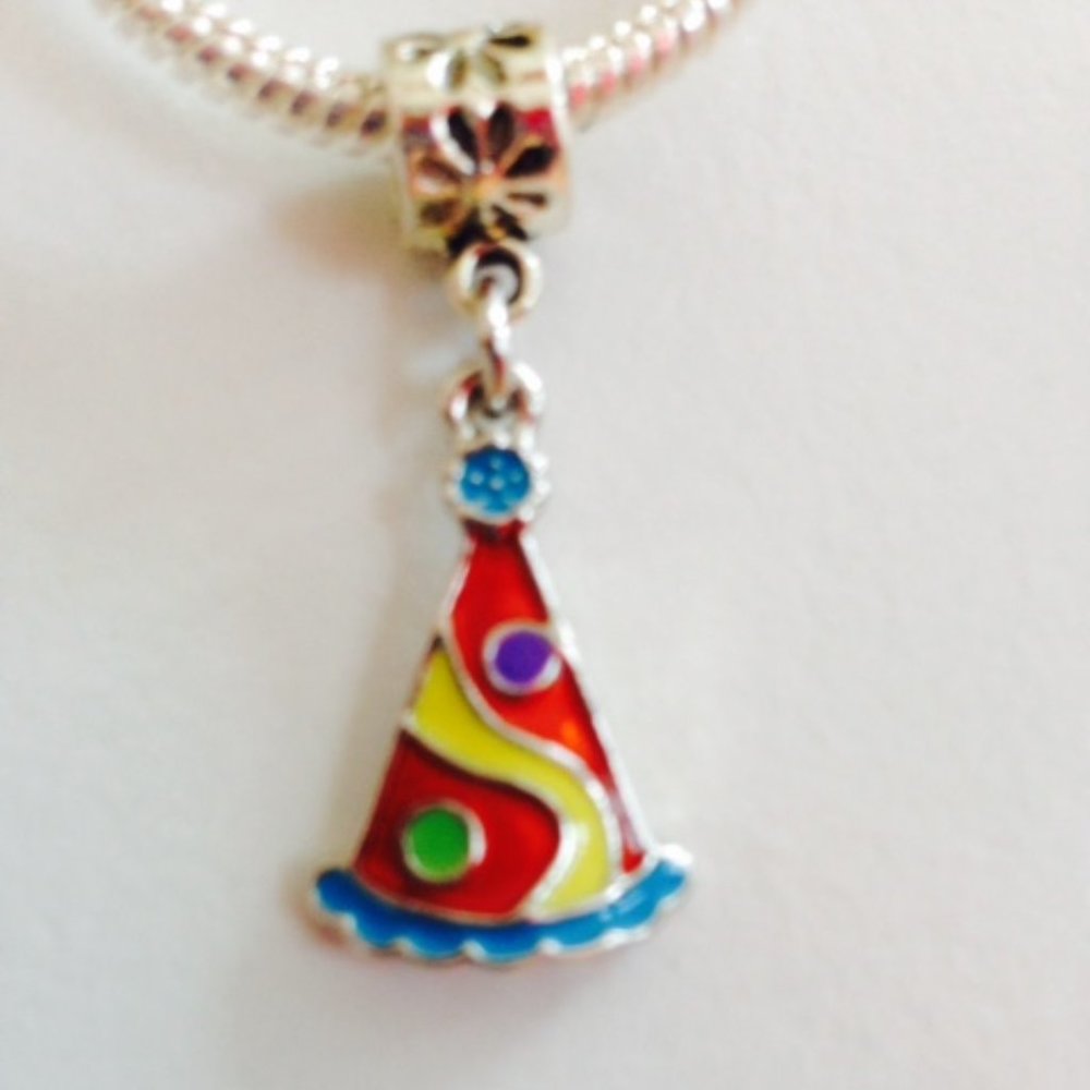 "PARTY HAT" Dangling Charm Bead For European Style Charm Bracelets